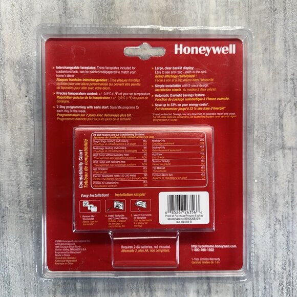 Honeywell RTH2520B 7-Day Programmable Thermostat BRAND NEW Interchangeable Face - Picture 2 of 3